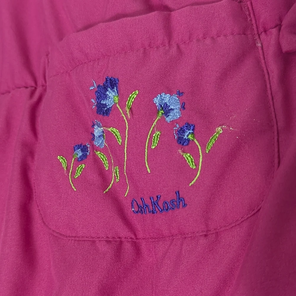Vtg Oshkosh B'Gosh pink floral embroidered snow suit